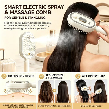 Steam Brush | Rechargeable Detangling Tool with Oil