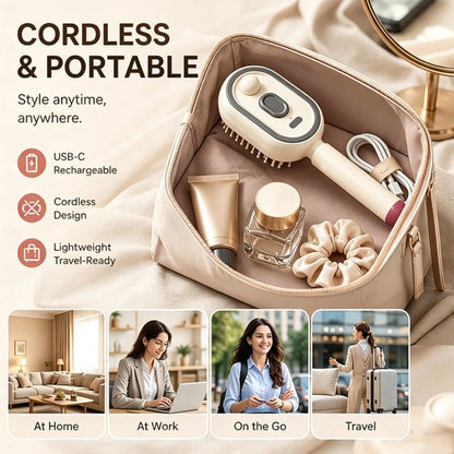 Steam Brush | Rechargeable Detangling Tool with Oil