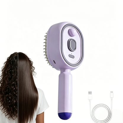 Steam Brush | Rechargeable Detangling Tool with Oil