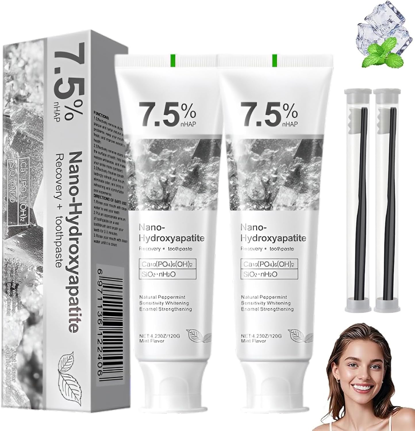 7.5% Nano Hydroxyapatite Fluoride Toothpaste for Teeth Whitening
