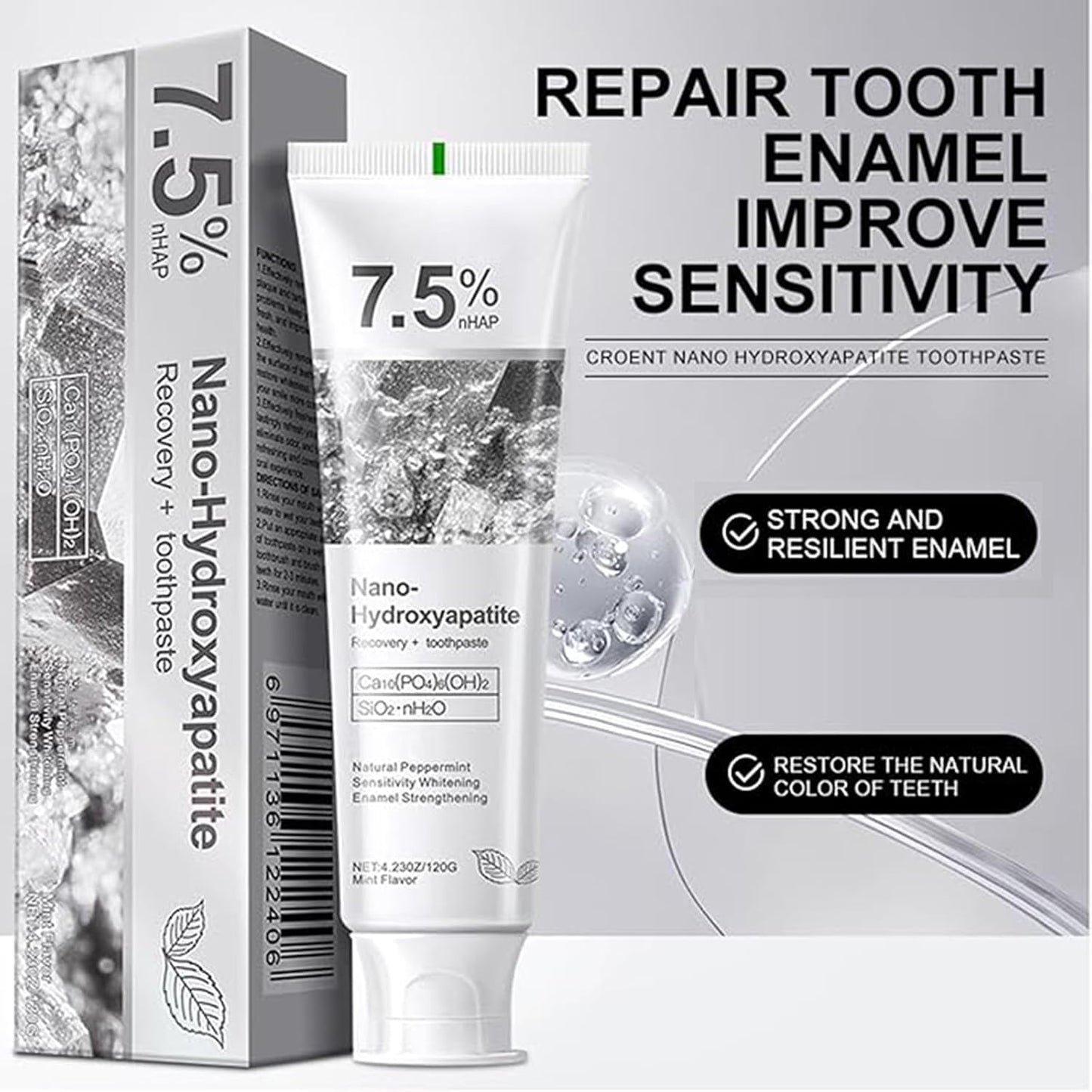 7.5% Nano Hydroxyapatite Fluoride Toothpaste for Teeth Whitening